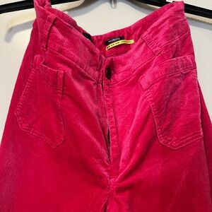 Anthropologie Fuchsia Wide Leg Corduroy Pants
